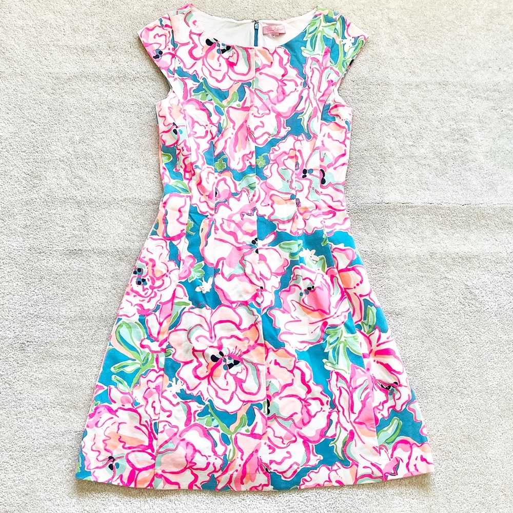 Lilly Pulitzer Briella fit-and-flare dress in Lucky Charm print, size S